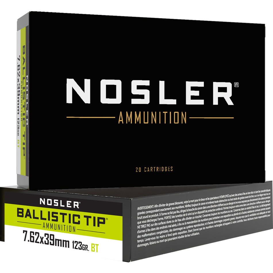 Nosler 7.62x39mm  Spitzer Ballistic Tip 123 Grain 20/Box
