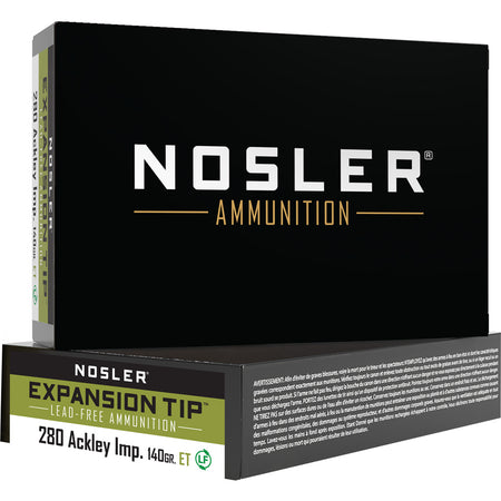 Nosler .280 Ackley Expansion Tip E-Tip Lead-Free 140 Grain 20/Box