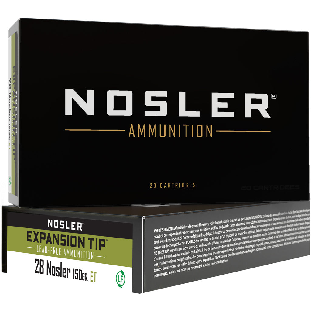 Nosler .28 Nosler Expansion Tip E-Tip Lead-Free 150 Grain 20/Box