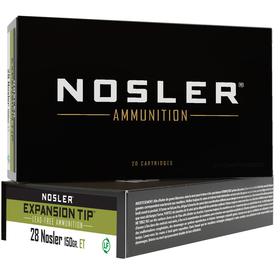 Nosler .28 Nosler Expansion Tip E-Tip Lead-Free 150 Grain 20/Box
