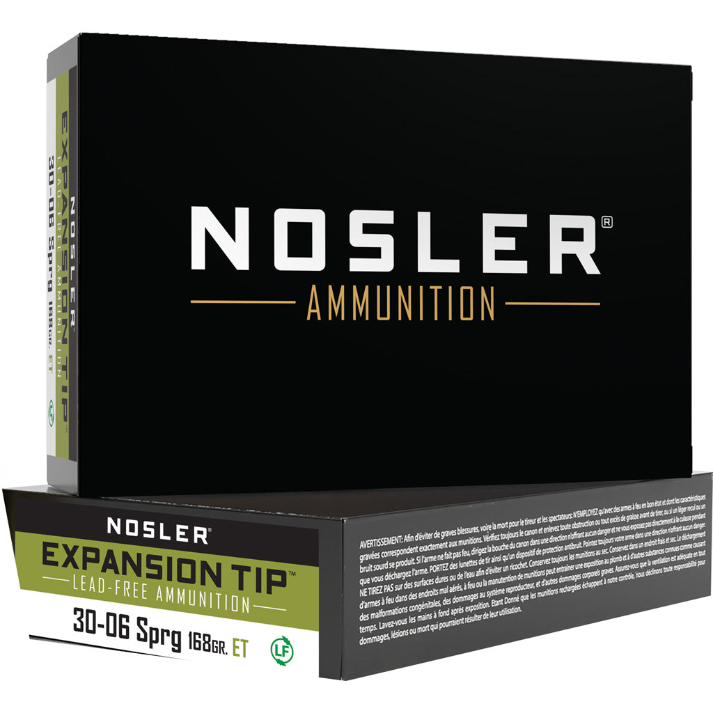 Nosler .30-06 Springfield Expansion Tip E-Tip Lead-Free 168 Grain 20/Box