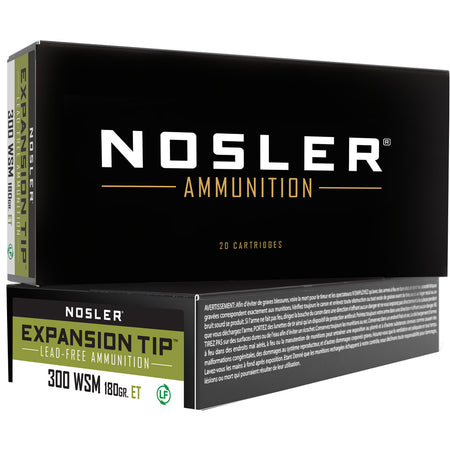 Nosler .300 WSM Expansion Tip SP E-Tip Lead-Free 180 Grain 20/Box