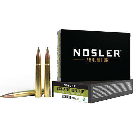 Nosler .375 H&H Mag Expansion Tip E-Tip Boat Tail 260 Grain 20/Box