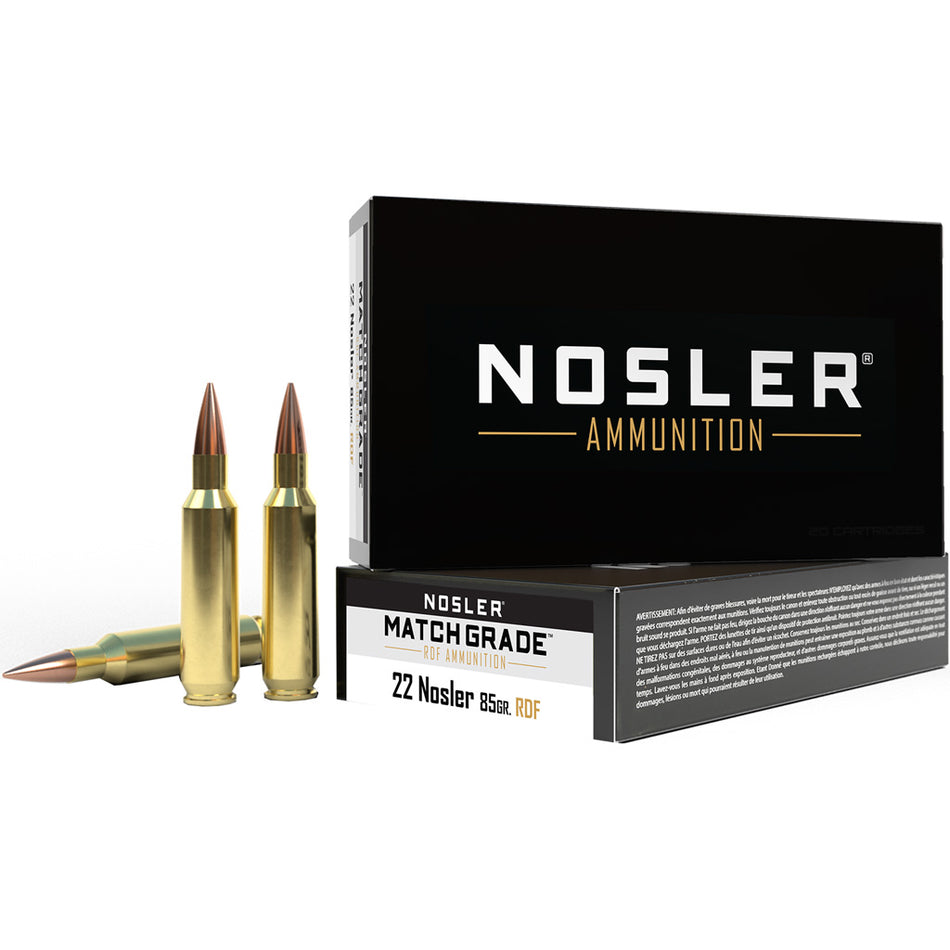 Nosler .22 Nosler Match Grade RDF Hollow Point Boat Tail 85 Grain 20/Box