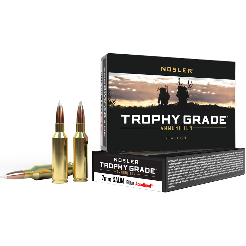 Nosler 7mm RUM Trophy Grade Short Action Nosler Spitzer Partition 160 Grain 20/Box