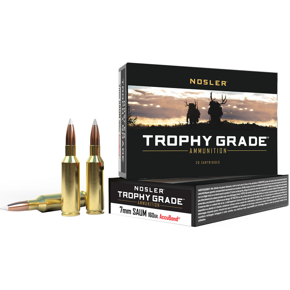 Nosler 7mm RUM Trophy Grade Short Action Nosler Spitzer Partition 160 Grain 20/Box
