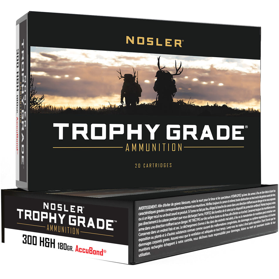 Nosler .300 H&H Mag Trophy Grade Nosler AccuBond 180 Grain 20/Box