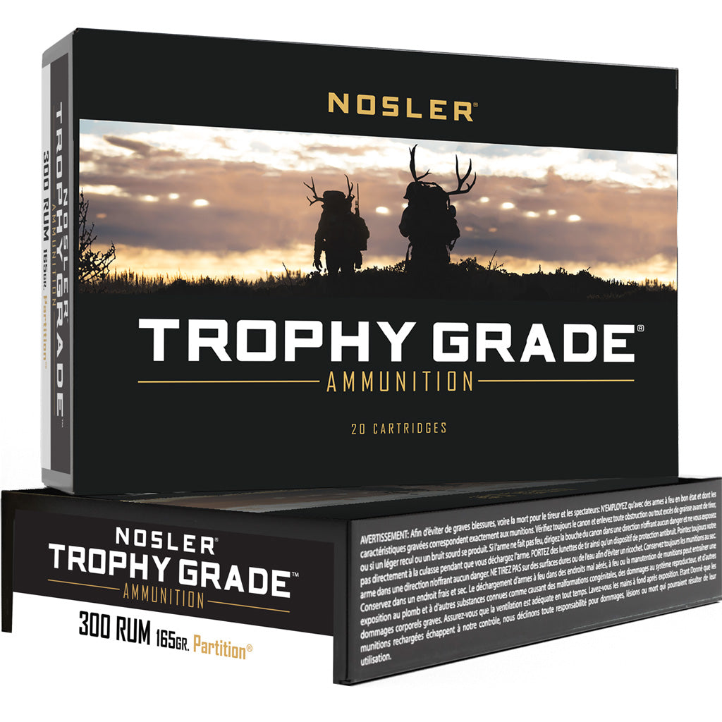 Nosler .300 RUM Trophy Grade Nosler Spitzer Partition 165 Grain 20/Box