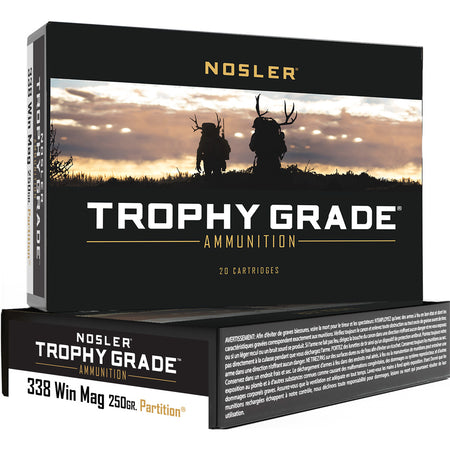 Nosler .338 Winchester Magnum Trophy Grade Nosler Spitzer Partition 250 Grain 20/Box