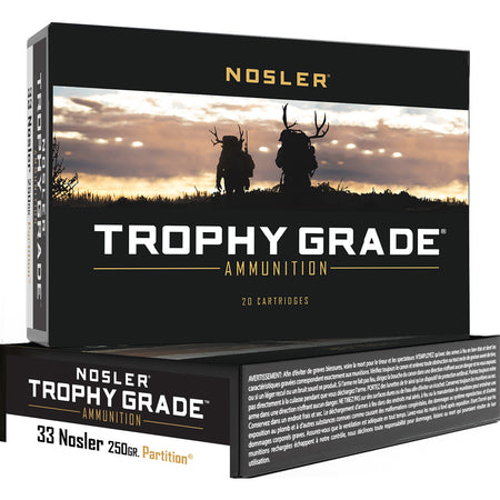 Nosler .33 Nosler Trophy Grade Nosler Spitzer Partition 250 Grain 20/Box