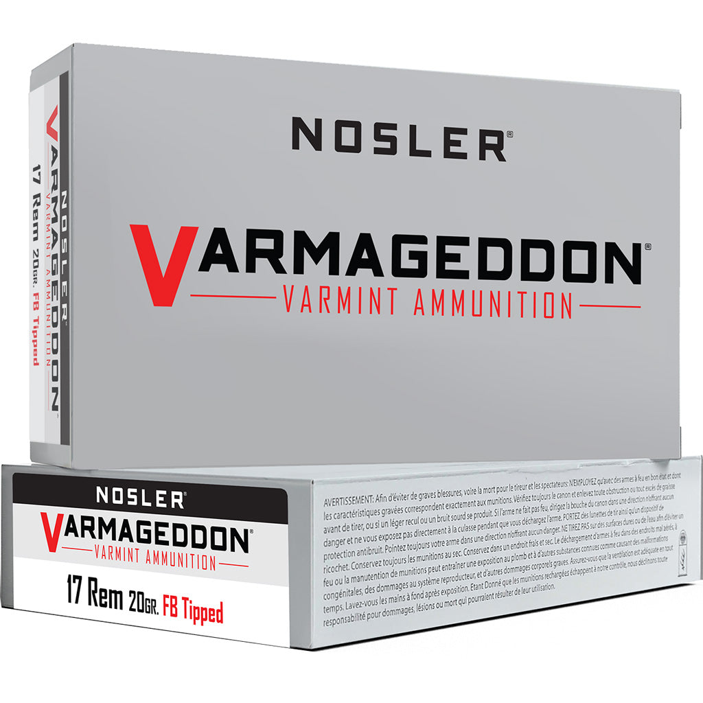 Nosler .17 Remington Varmageddon Flat Base Tipped 20 Grain 20/Box