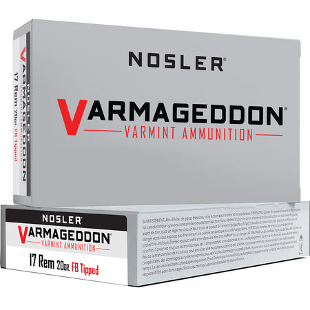 Nosler .17 Remington Varmageddon Flat Base Tipped 20 Grain 20/Box