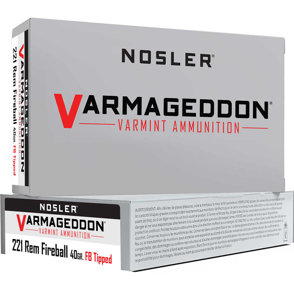 Nosler .221 Remington Fireball Varmageddon Flat Base Tipped 40 Grain 20/Box