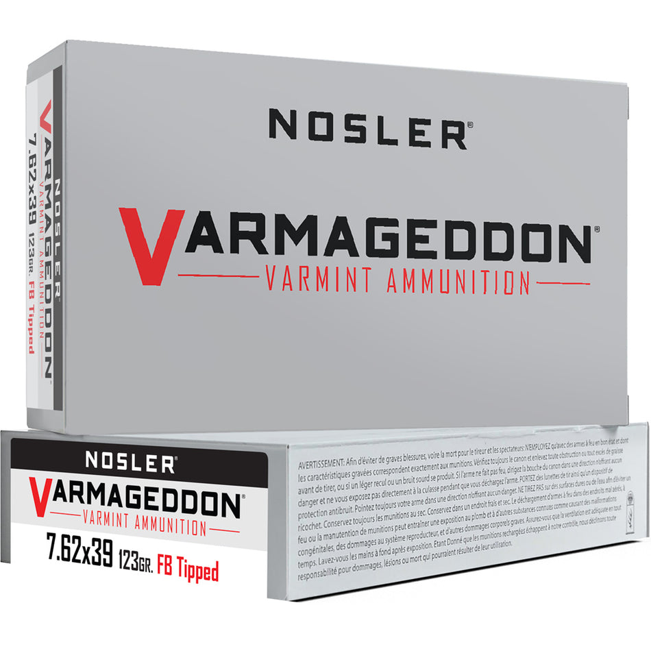 Nosler 7.62x39mm Varmageddon FB TIPPED 123 Grain 20/Box