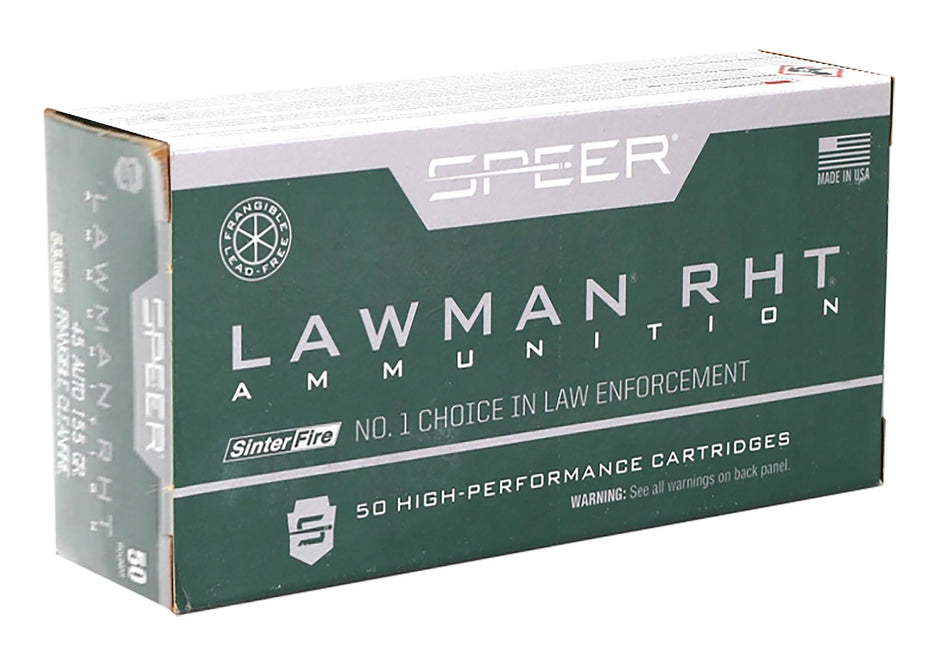 Speer .45 ACP/Auto Lawman Training RHT SinterFire Frangible 155 Grain 50/Box