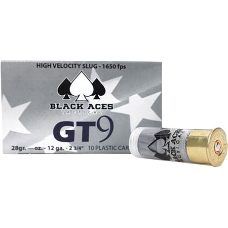 Black Aces Tactical 12 Gauge GT9 High Velocity Slug 1 oz 2.75 in 10/Box