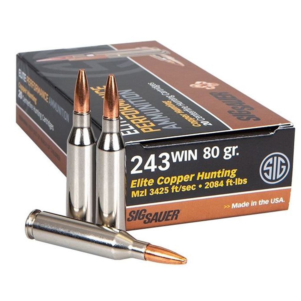 Sig Sauer .243 Winchester Elite Copper Hunting Copper Solid 80 Grain 20/Box