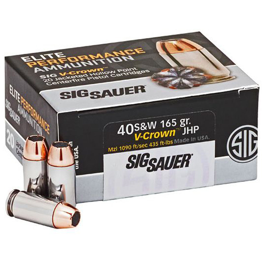 Sig Sauer .40 S&W Elite Performance V Crown Jacketed Hollow Point 165 Grain 50/Box