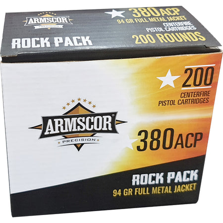 Armscor .380 ACP/Auto Rock Pack Full Metal Jacket 95 Grain 200/Box