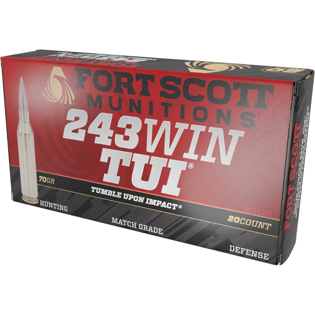 Fort Scott Munitions .243 Winchester Tumble Upon Impact (TUI) Solid Copper Spun 70 Grain 20/Box