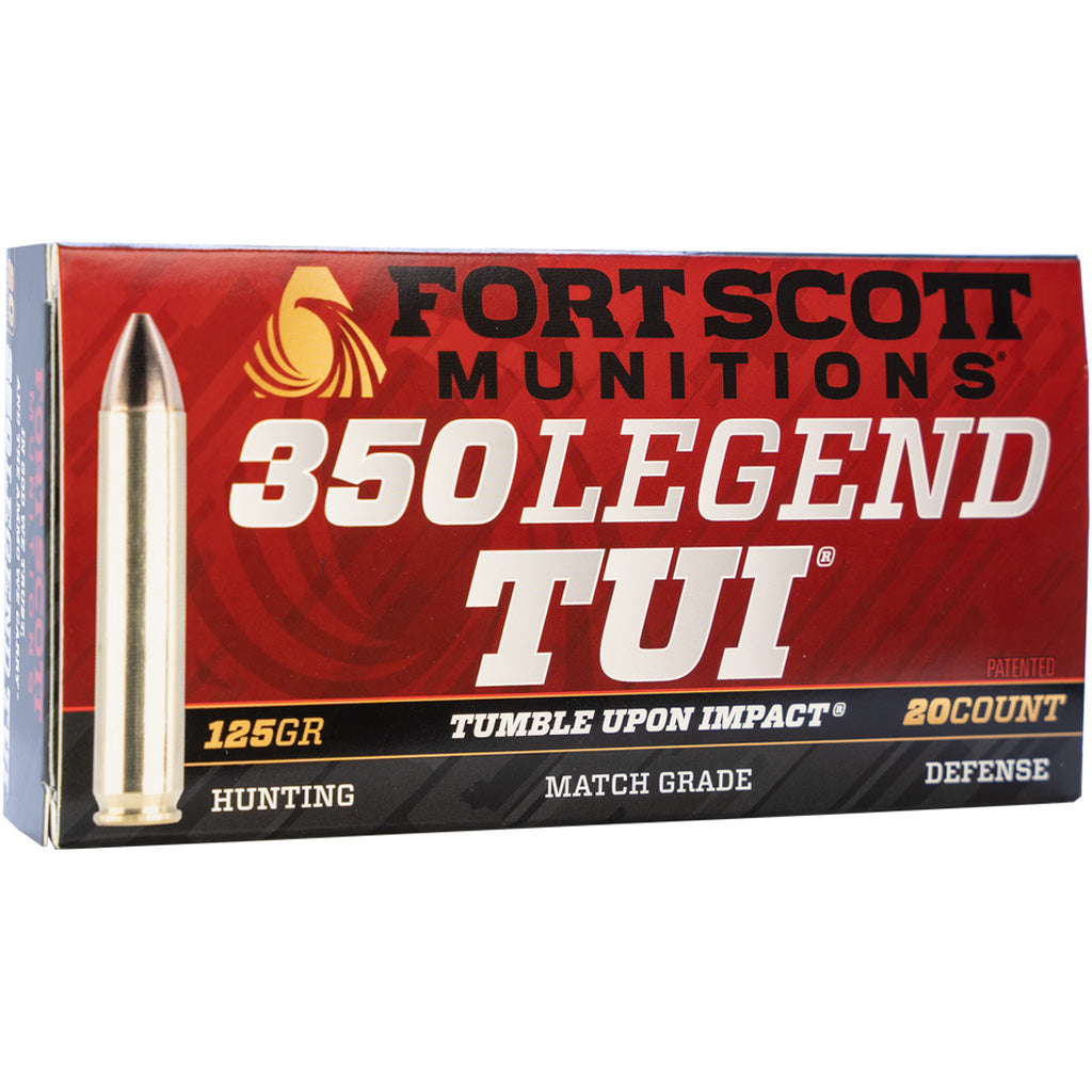 Fort Scott Munitions .350 Legend Tumble Upon Impact (TUI) Solid Copper Spun 125 Grain 20/Box