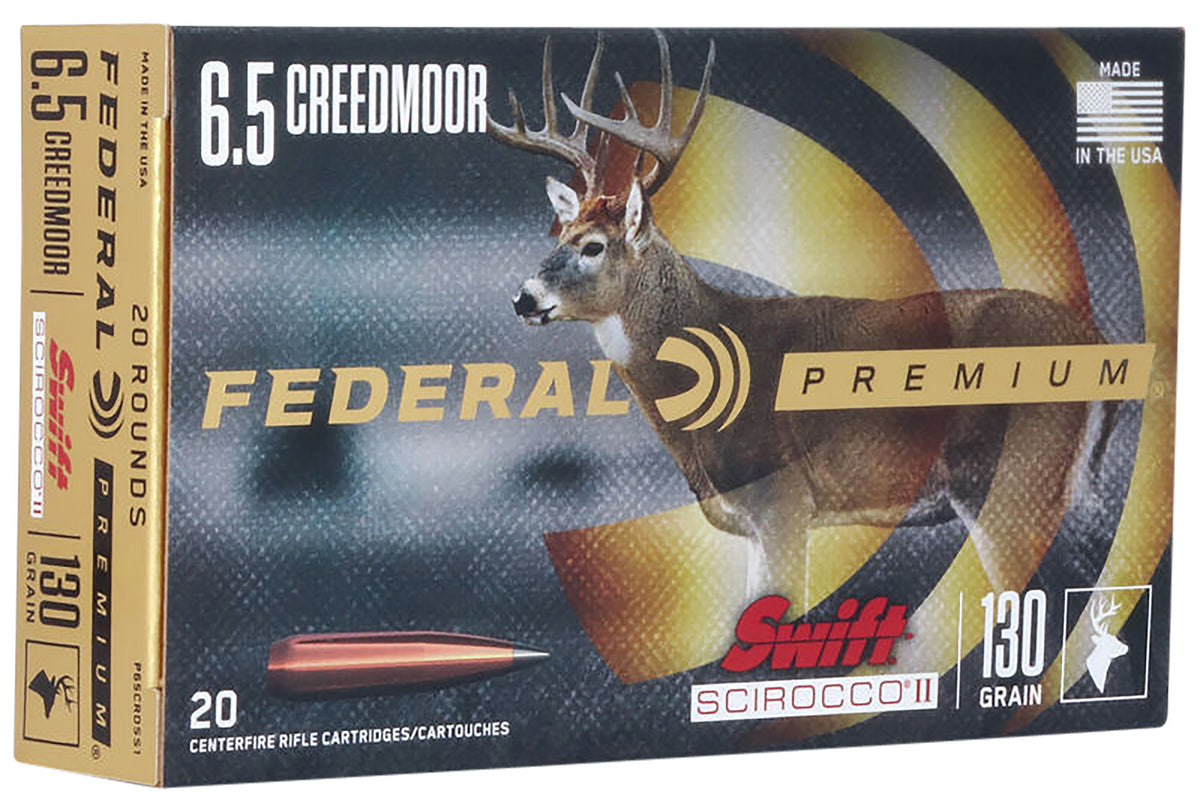 Federal 6.5mm Creedmoor Premium Swift Scirocco II 130 Grain 20/Box