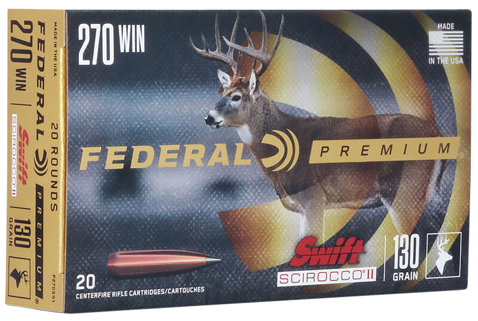 Federal .270 Winchester Premium Swift Scirocco II 130 Grain 20/Box