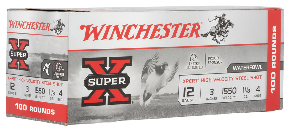 Winchester 12 Gauge XPERT STEEL HIgh Velocity Value Pack #4 1-1/8 oz 3 in 100/Box