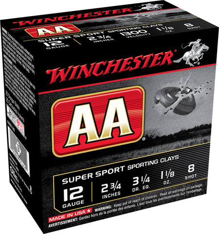 Winchester 12 Gauge AA Supersport Sporting Clay Value Pack #8 1-1/8 oz 2.75 in 100/Box