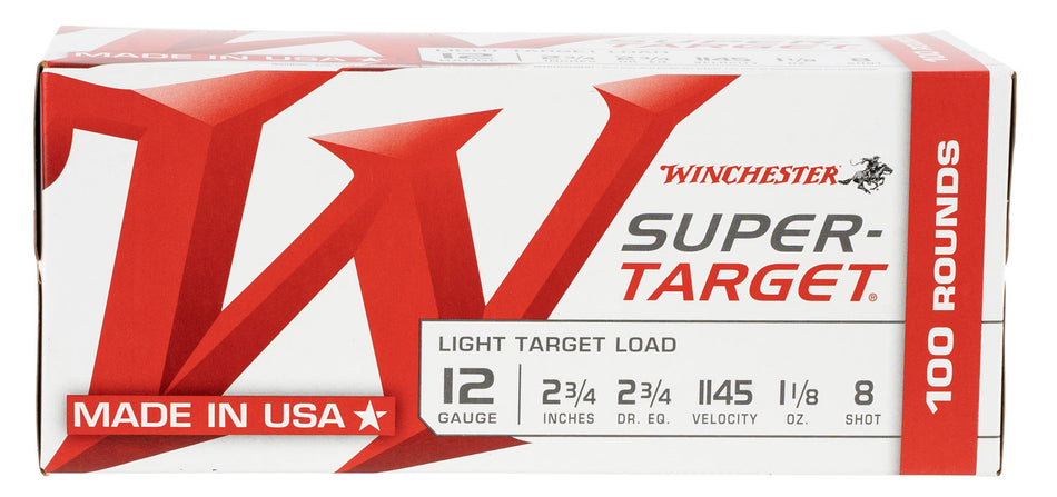 Winchester 12 Gauge Super-Target Light Target Value Pack #8 1-1/8 oz 2.75 in 100/Box