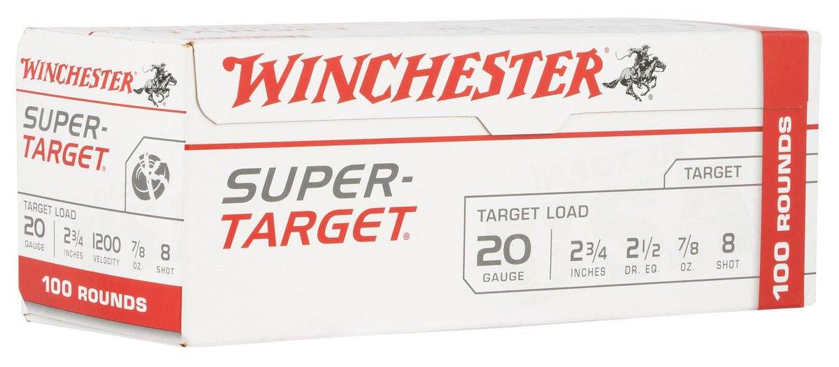 Winchester 20 Gauge Super-Target Value Pack #8 7/8 oz 2.75 in 100/Box