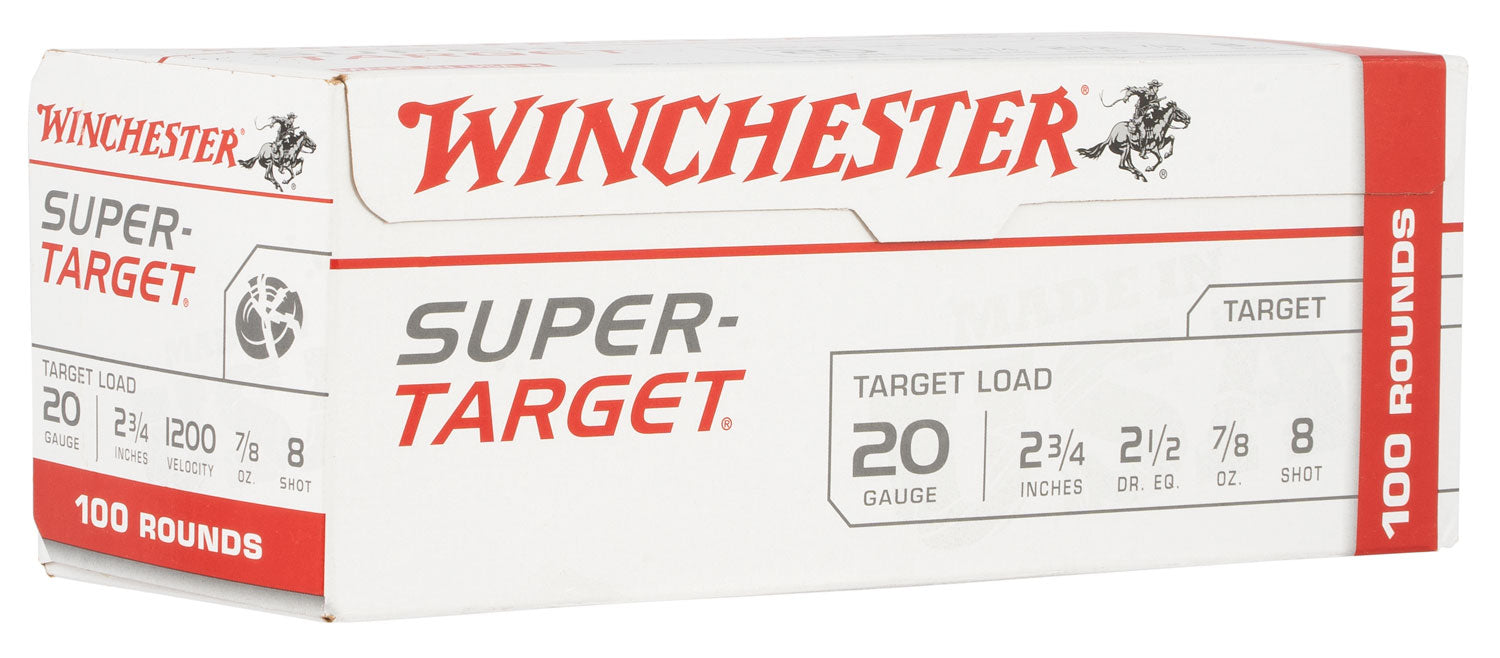 Winchester 20 Gauge Super-Target Value Pack #8 7/8 oz 2.75 in 100/Box