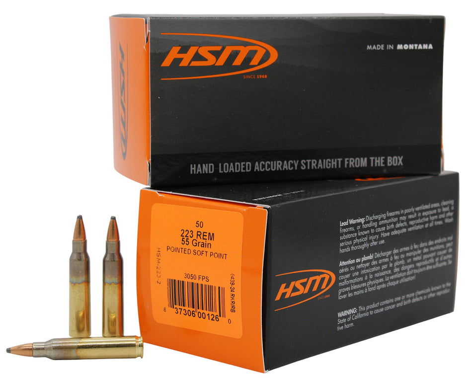 HSM .223 Remington Varmint Soft Point 55 Grain 50/Box