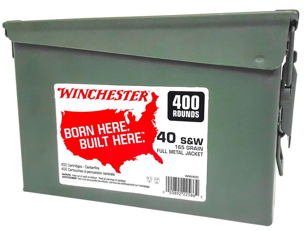 Winchester .40 S&W USA Ammo Can Full Metal Jacket 165 Grain 400/Box