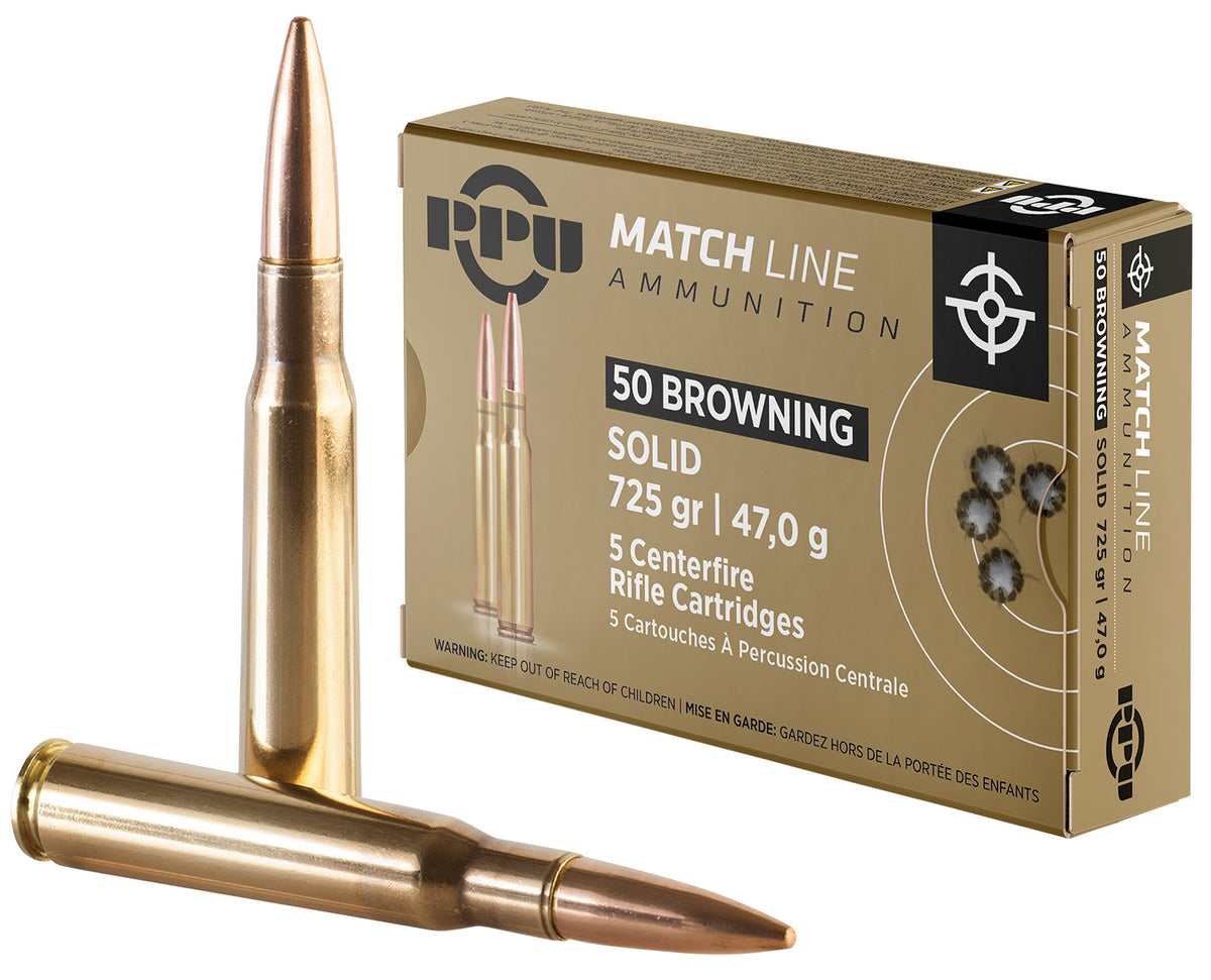Prvi Partizan .50 BMG Match Full Metal Jacket Solid 725 Grain 5/Box