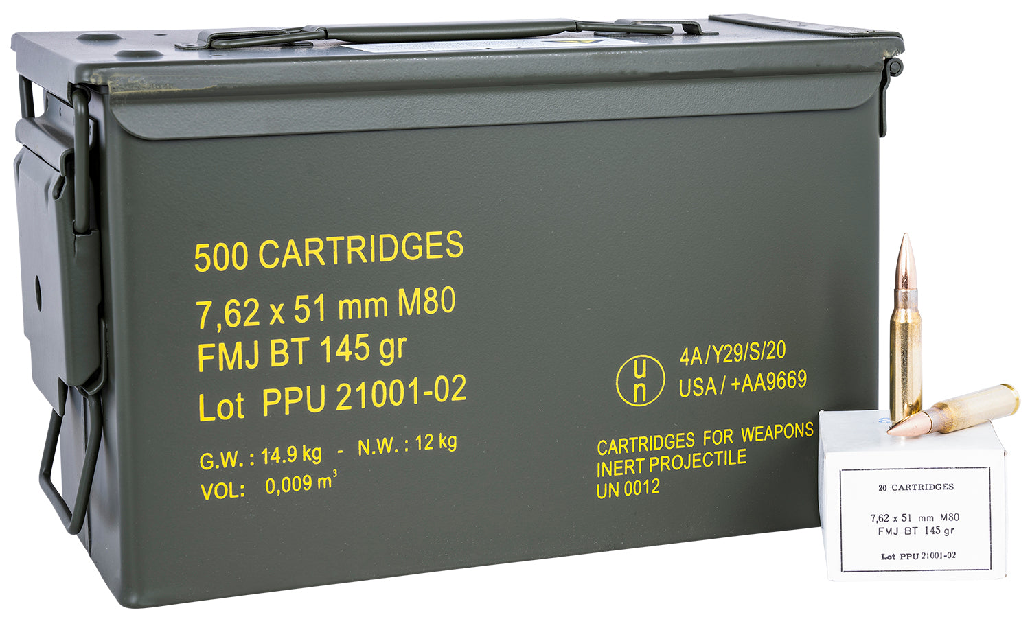 Prvi Partizan .308 Win / 7.62x51mm Rangemaster Ammo Can Full Metal Jacket Boat Tail 145 Grain 500/Box