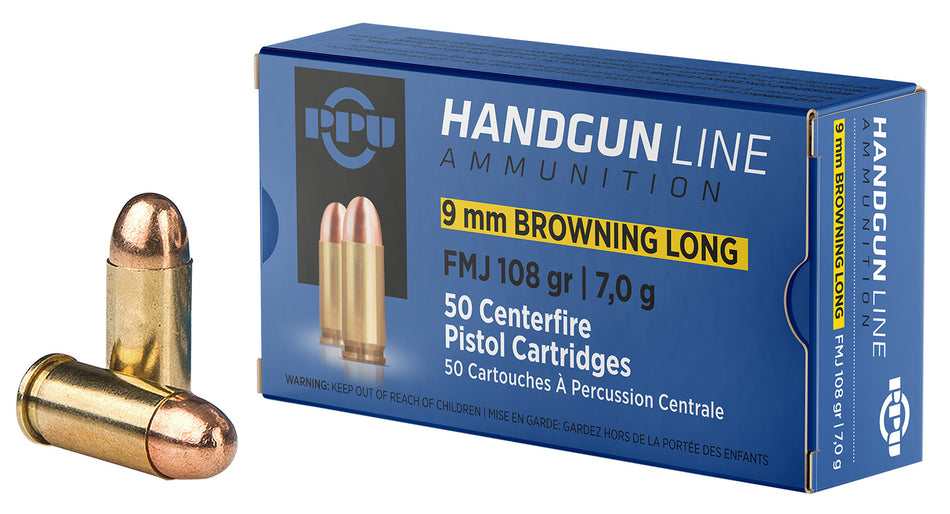Prvi Partizan 9mm Browning Long Handgun Full Metal Jacket 108 Grain 50/Box