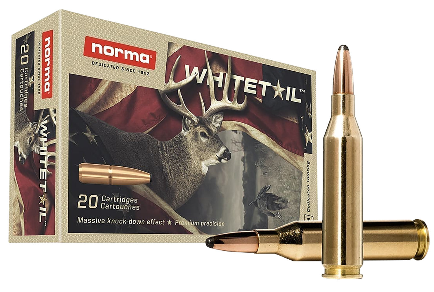 Norma .243 Winchester Dedicated Hunting Whitetail Pointed Soft Point 100 Grain 20/Box