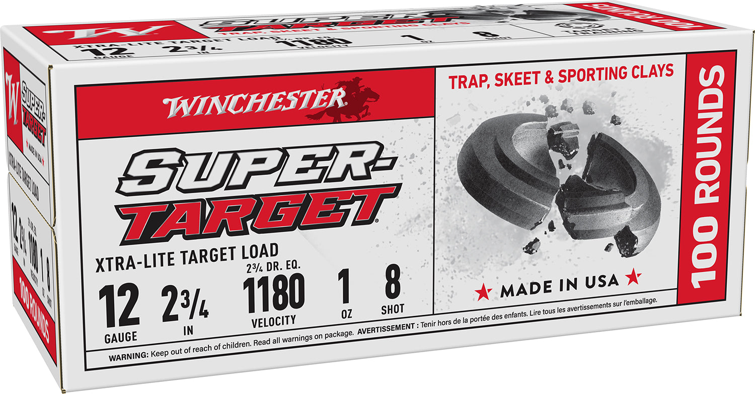 Winchester 12 Gauge Super-Target Xtra-Lite Value Pack #8 1 oz 2.75 in 100/Box