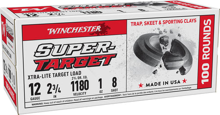 Winchester 12 Gauge Super-Target Xtra-Lite Value Pack #8 1 oz 2.75 in 100/Box