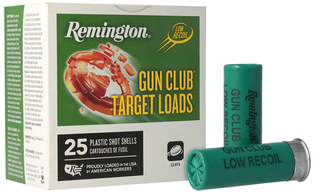 Remington 12 Gauge Gun Club Target Loads Low Recoil #8 1-1/8 oz 2.75 in 25/Box
