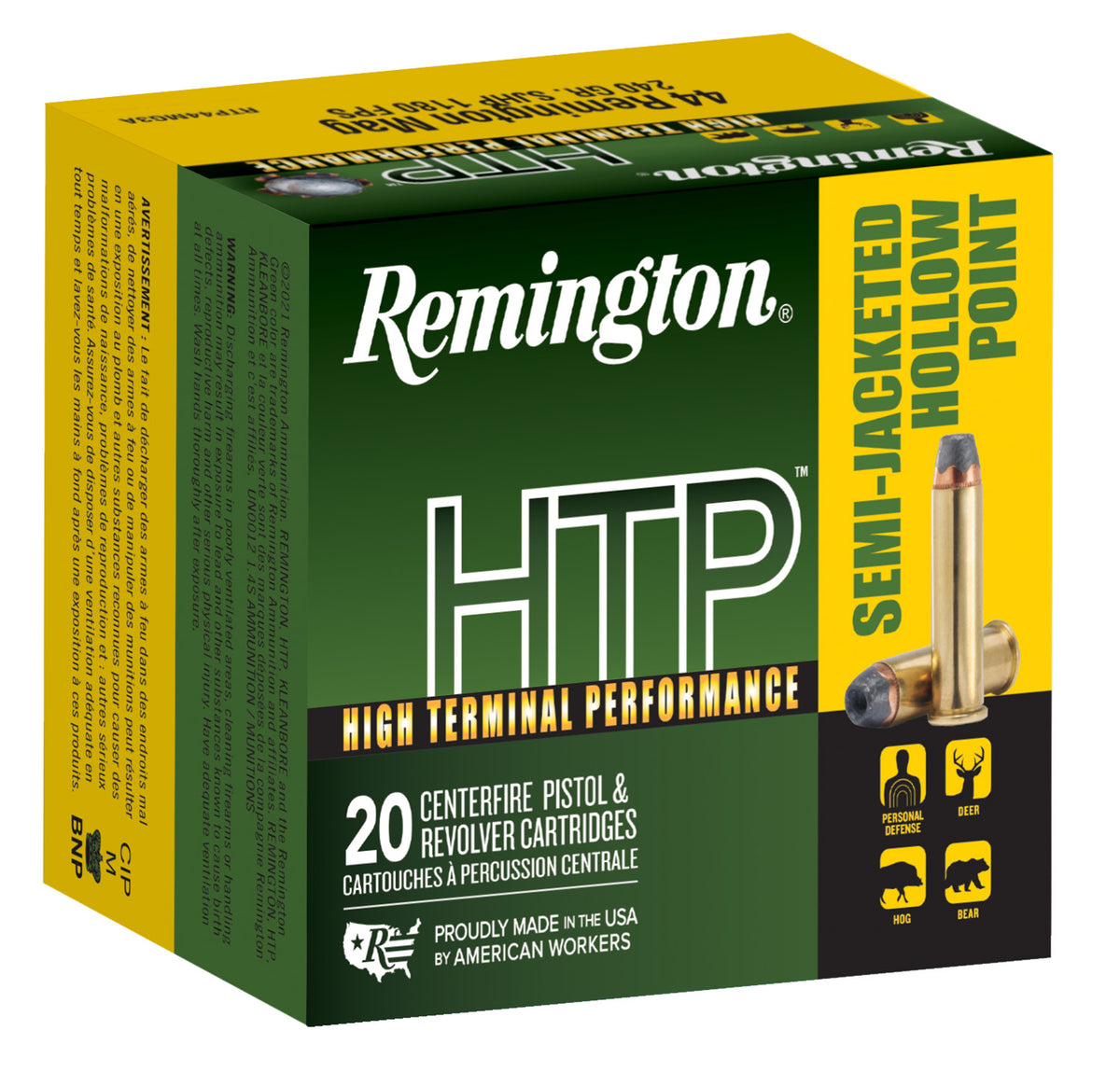 Remington .44 Magnum HTP Semi Jacketed Hollow Point 240 Grain 20/Box