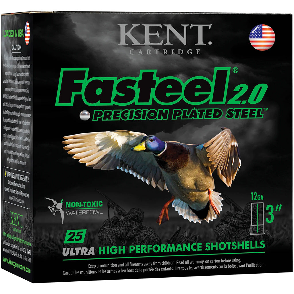 Kent Cartridge 12 Gauge Fasteel 2.0 Precision Plated Steel #1 1-1/8 oz 3 in 25/Box