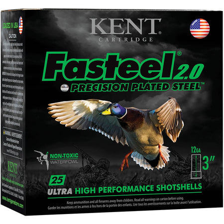 Kent Cartridge 12 Gauge Fasteel 2.0 Precision Plated Steel #1 1-1/8 oz 3 in 25/Box