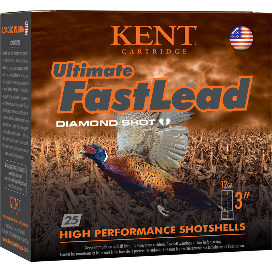 Kent Cartridge 12 Gauge Ultimate Fast Lead Diamond Shot Upland #4 1-3/4 oz 3 in 25/Box
