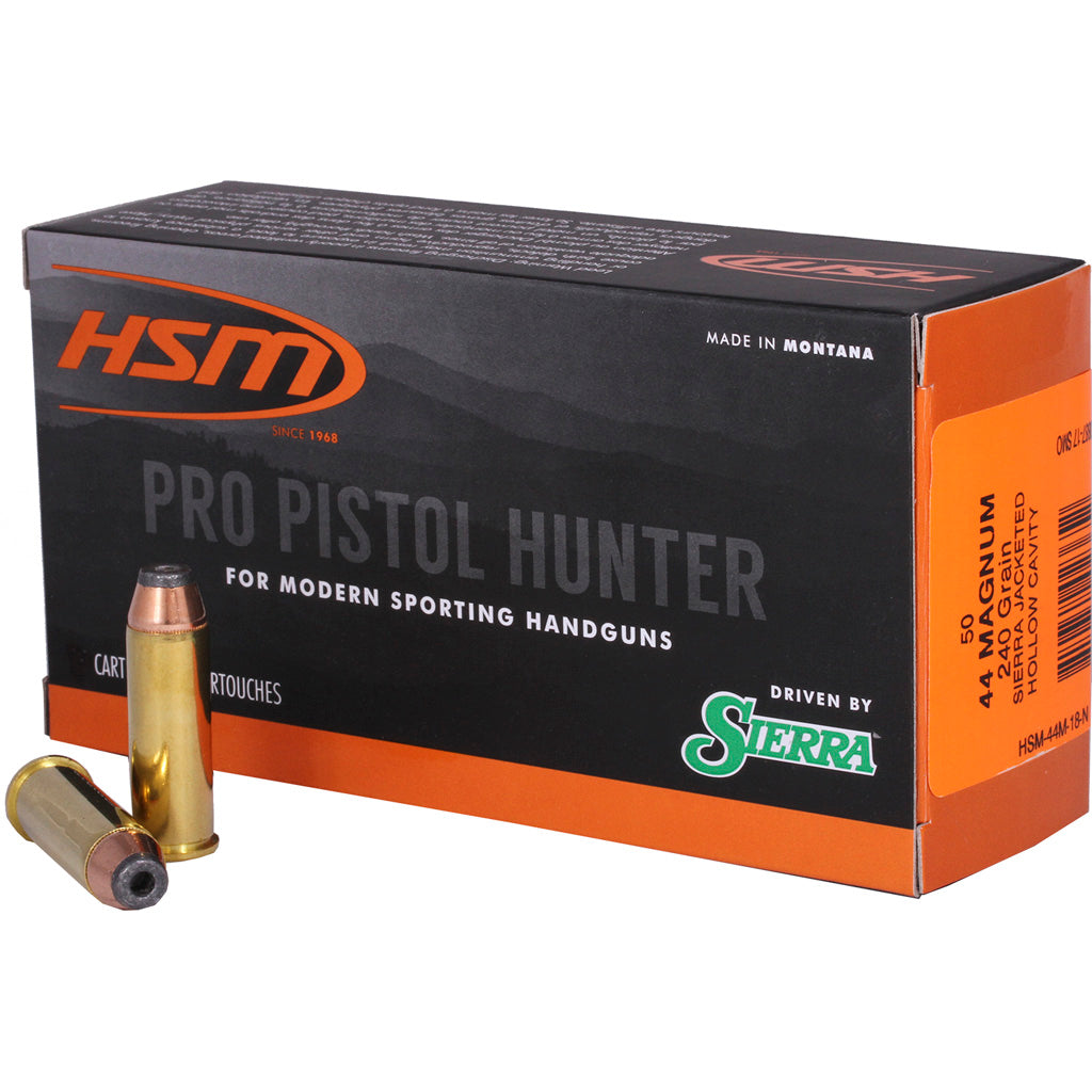 HSM .44 Magnum Pro Pistol Jacketed Hollow Cavity 240 Grain 50/Box