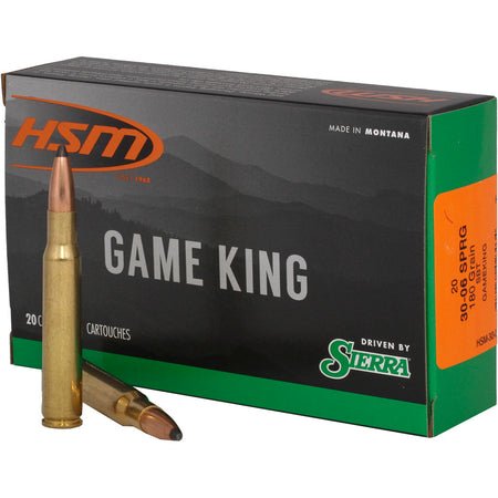 HSM .30-06 Springfield Sierra GameKing Spitzer Boat Tail 180 Grain 20/Box