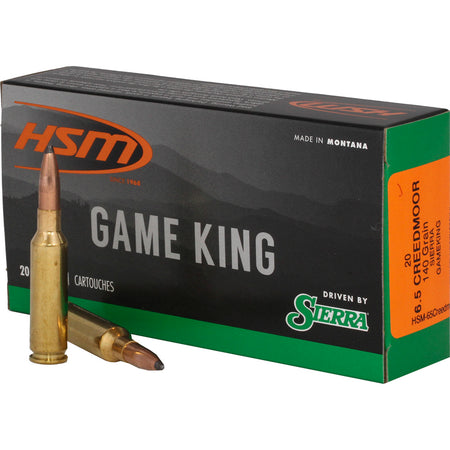 HSM 6.5mm Creedmoor Sierra Game King Spitzer Boat Tail 140 Grain 20/Box [Item 1452]