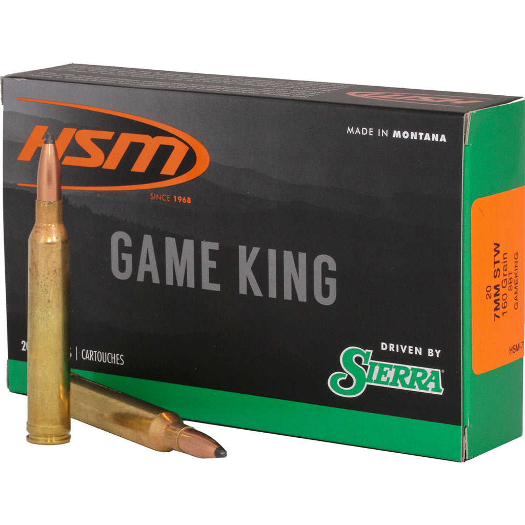 HSM 7mm STW Sierra Game King Spitzer Boat Tail 160 Grain 20/Box