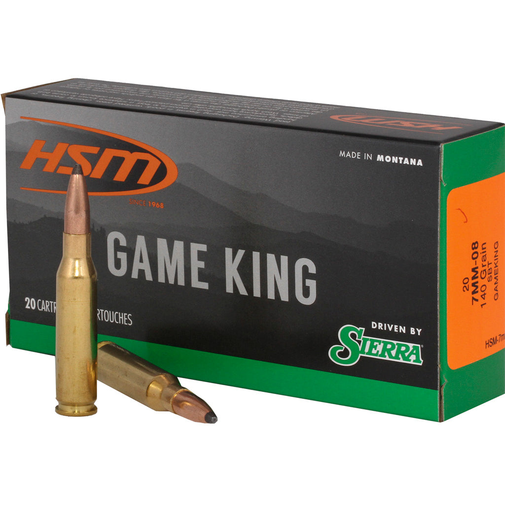 HSM 7mm-08 Remington Sierra Game King Spitzer Boat Tail 140 Grain 20/Box